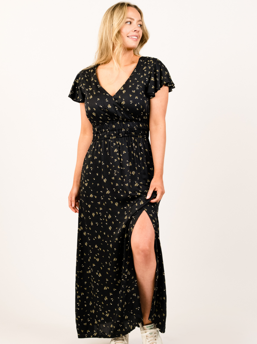 Isabella Open Cowl Back Maxi Dress Butter main image 0