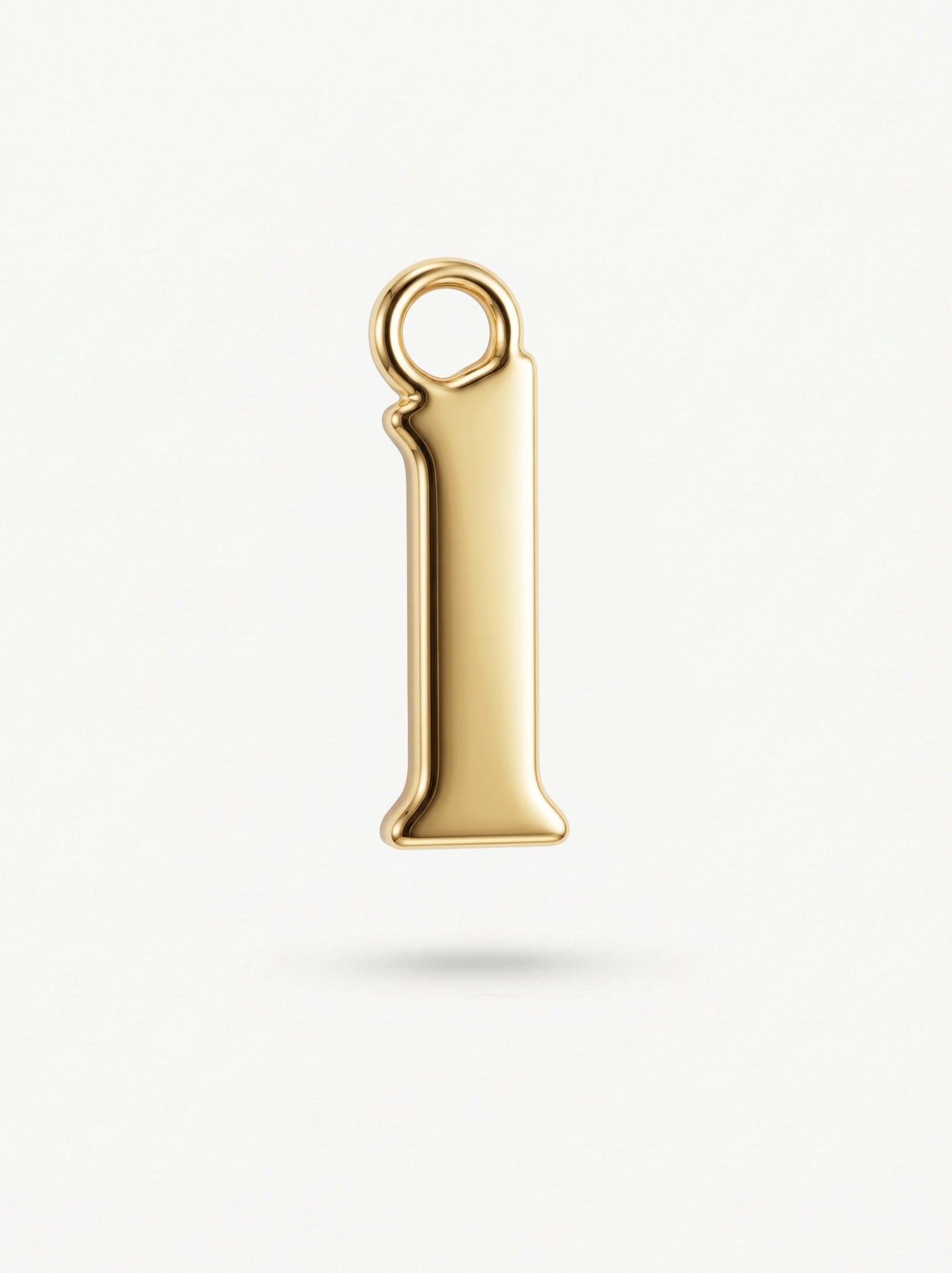 Initial Charm Gold Vermeil; Gold letter 'i' pendant