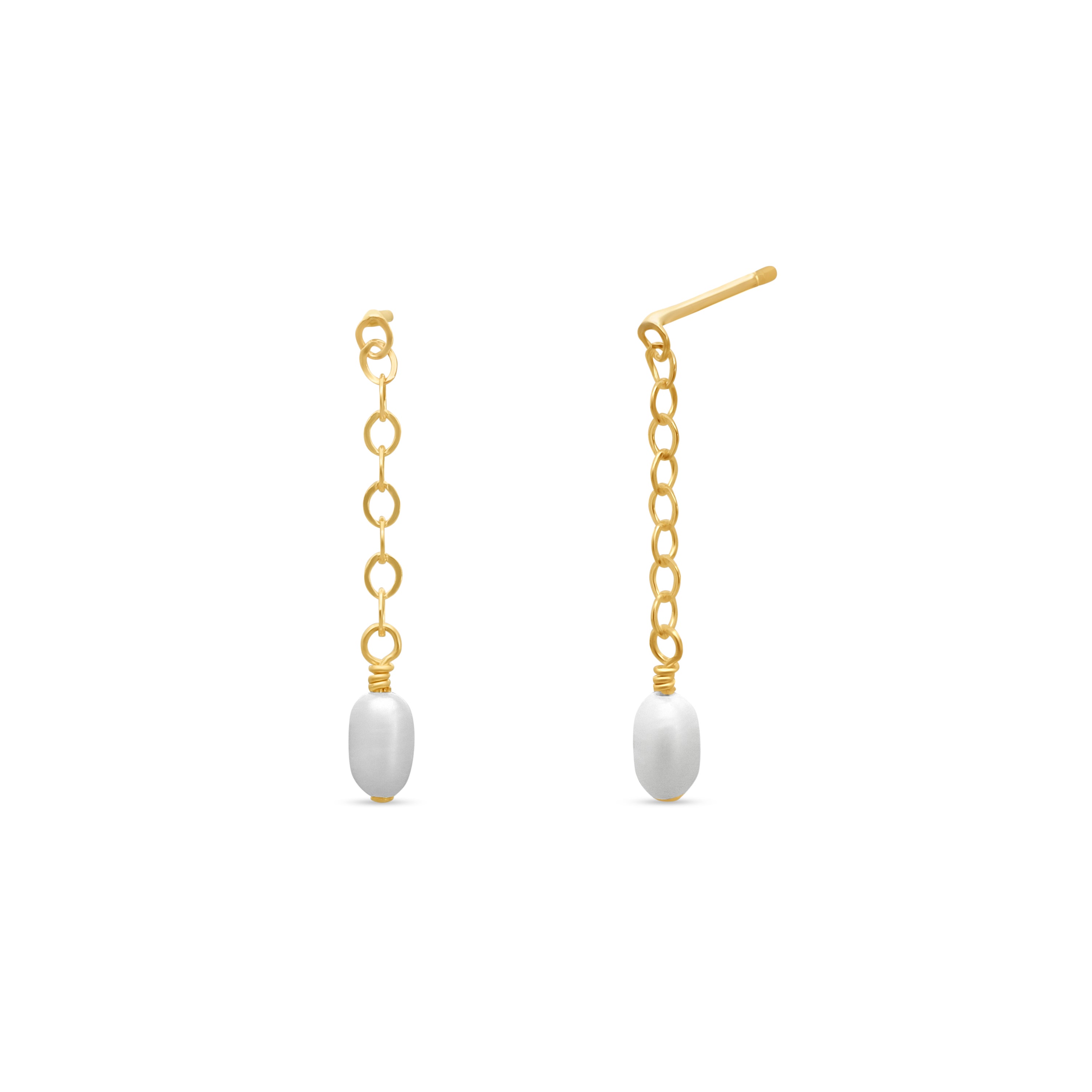 Lila Short Pearl Drop Earrings