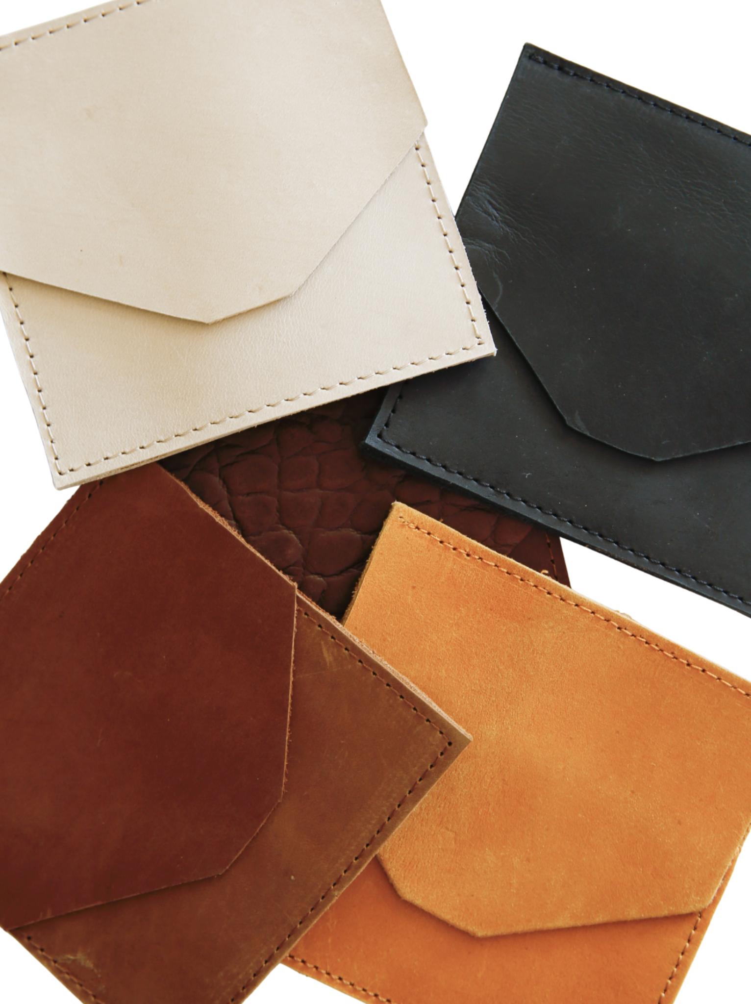 Lita Leather Envelope; in various colors on a white background