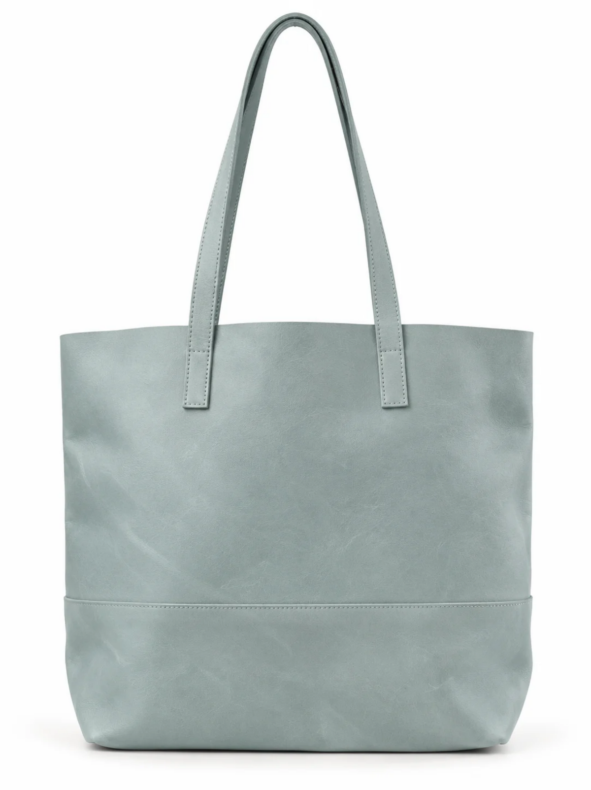 A large tote bag in a muted blue color, featuring dual shoulder straps and a clean, minimalist design on a white background. #Color_ Mist