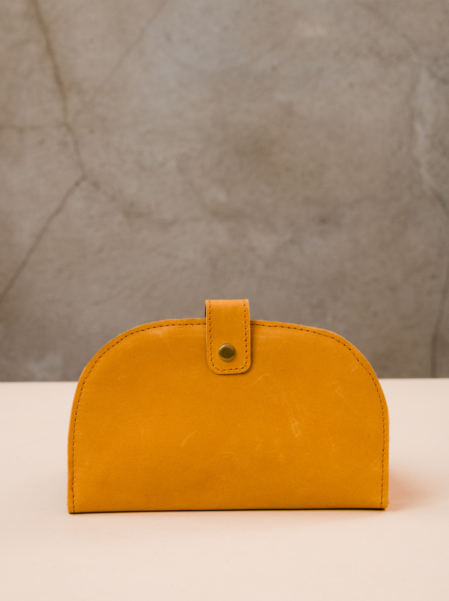 Product Front, Snap Closed Cognac BiFold Wallet #Color_Cognac