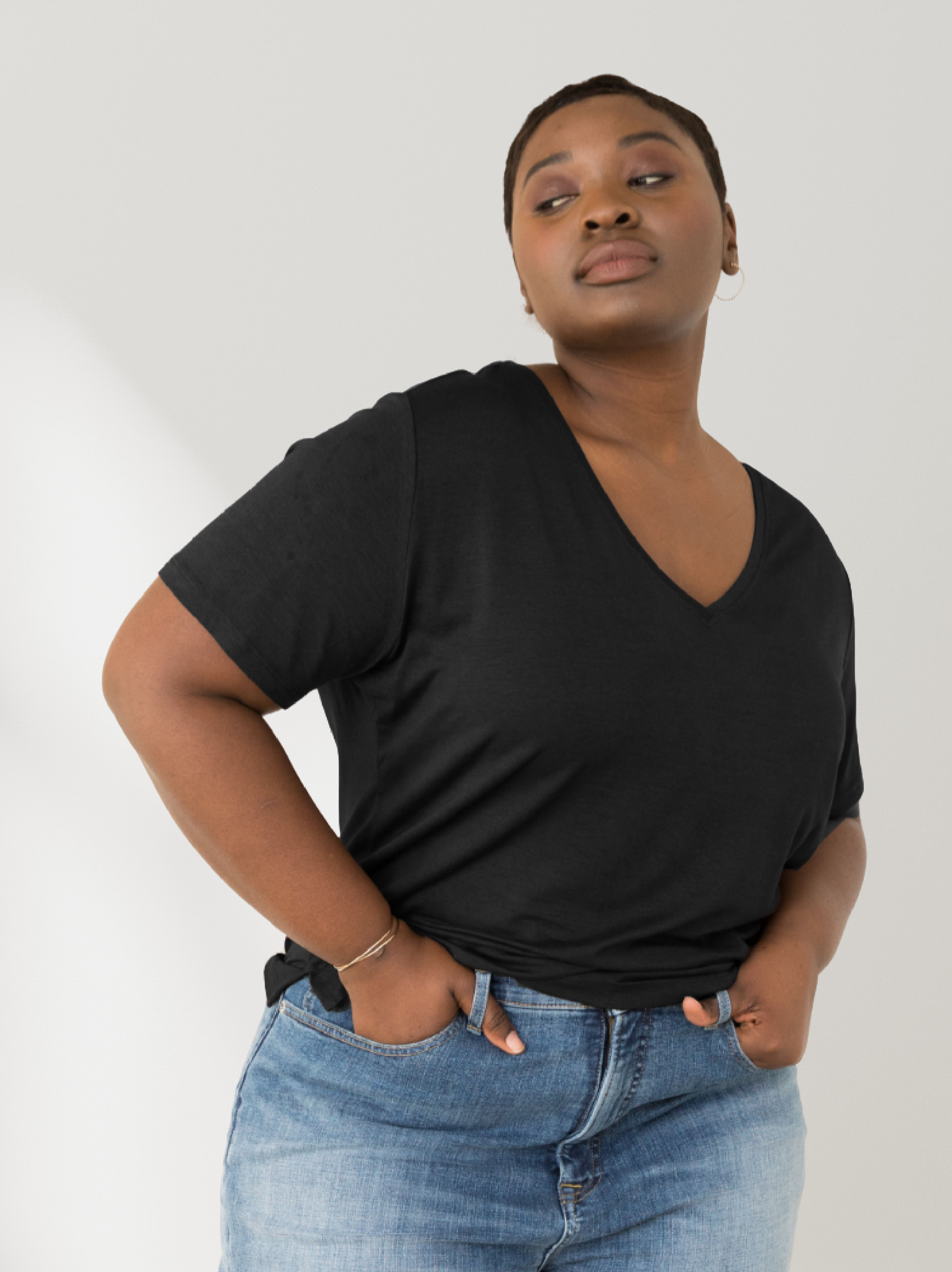 Meghan Drapey V-Neck Tee