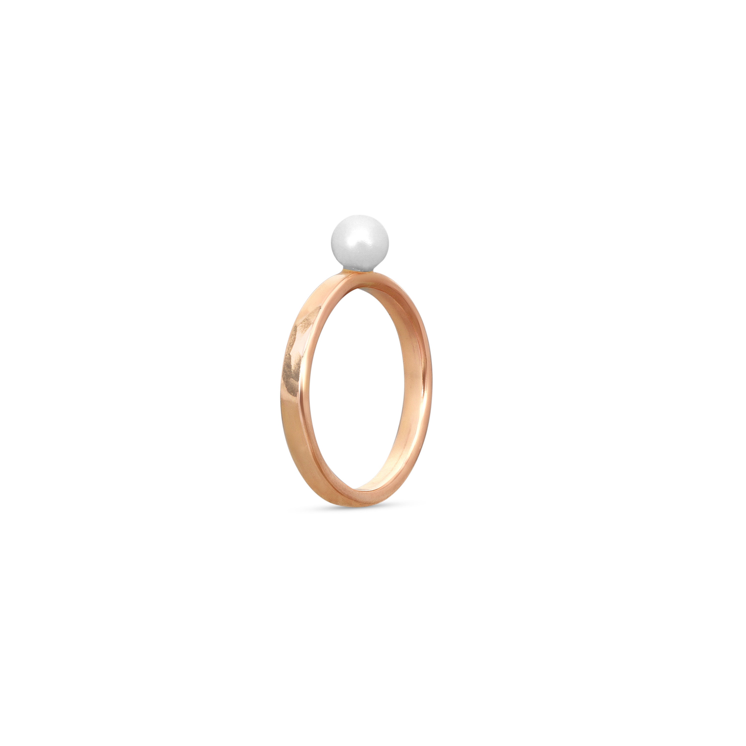 Pearl Hammered Ring
