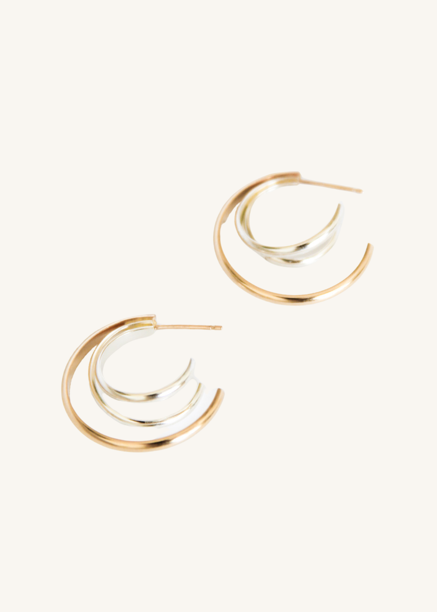 Two-Tone Trio Hoops