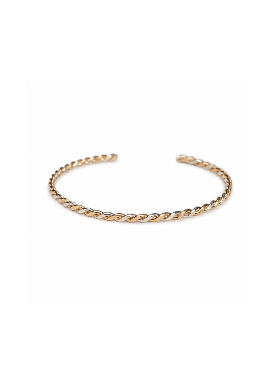 Gemma Gold Filled Sterling Silver Twisted Cuff