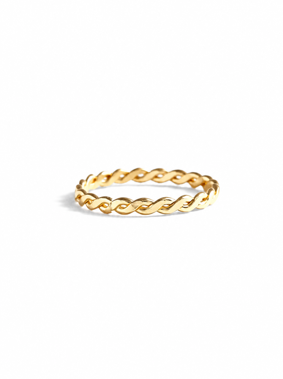 A delicate and detailed 14k gold-fill ring featuring a twisted wire design.