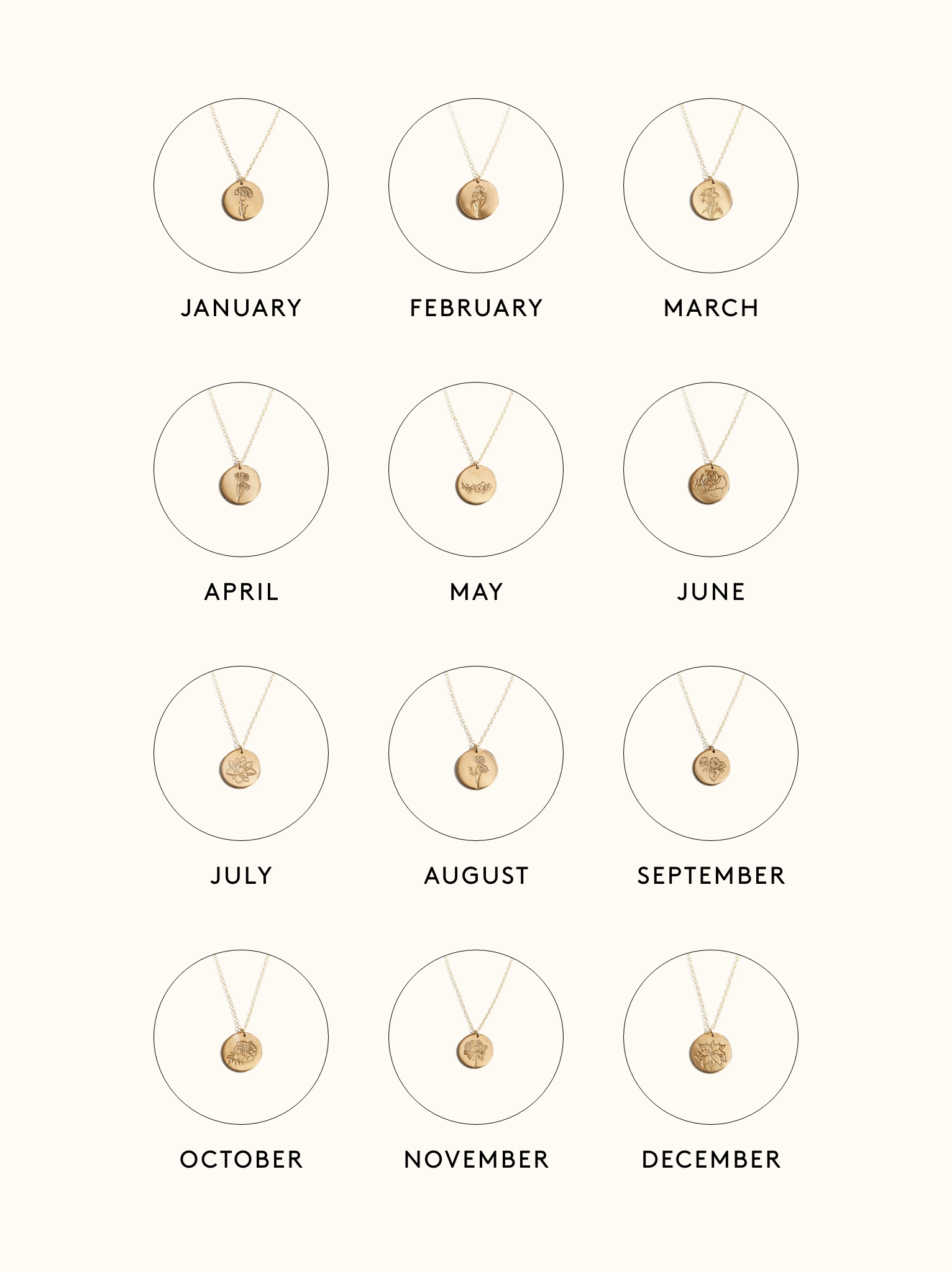 Bloom Birth Month Necklace