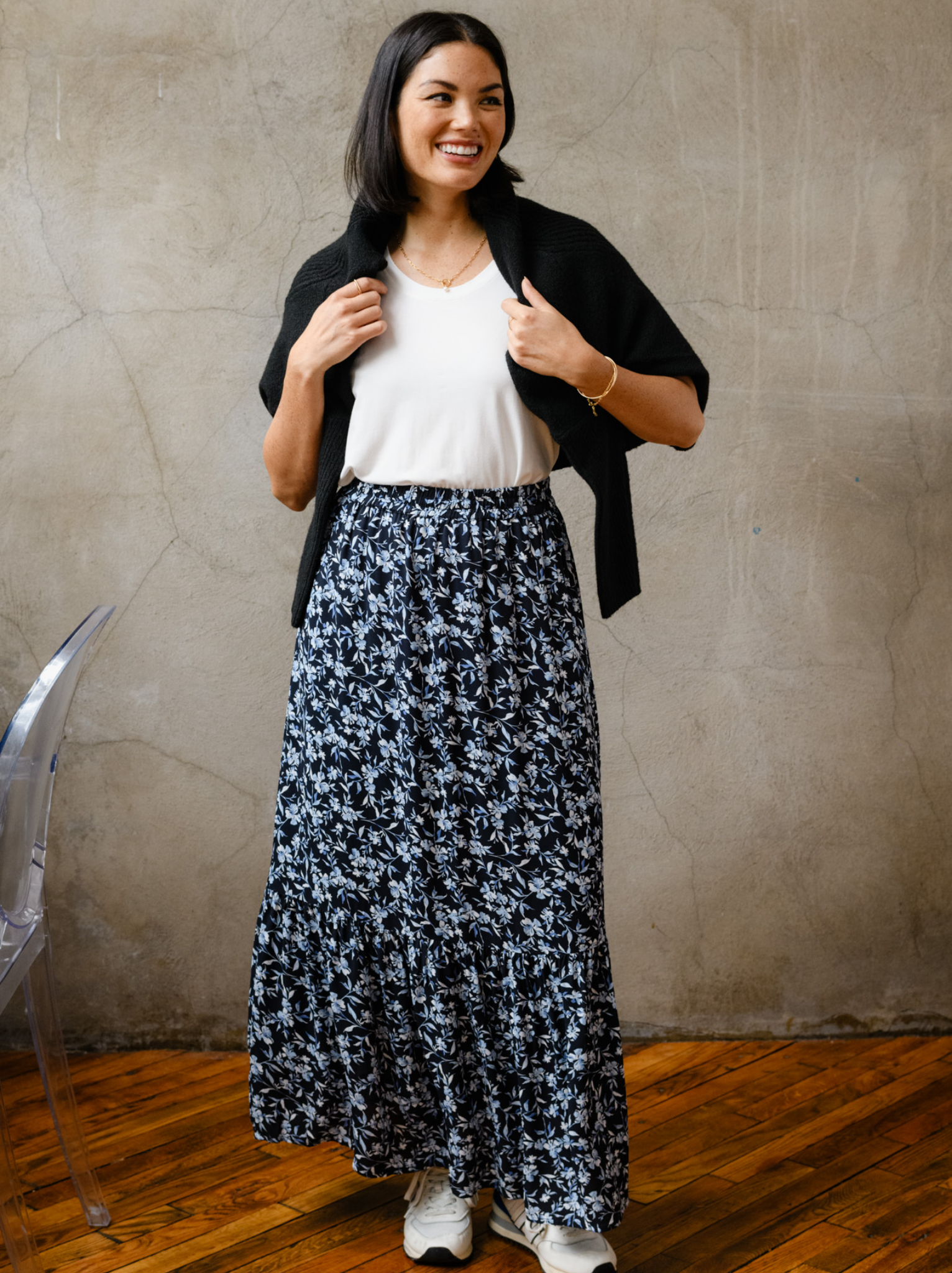 Catherine Maxi Flounce Skirt Able