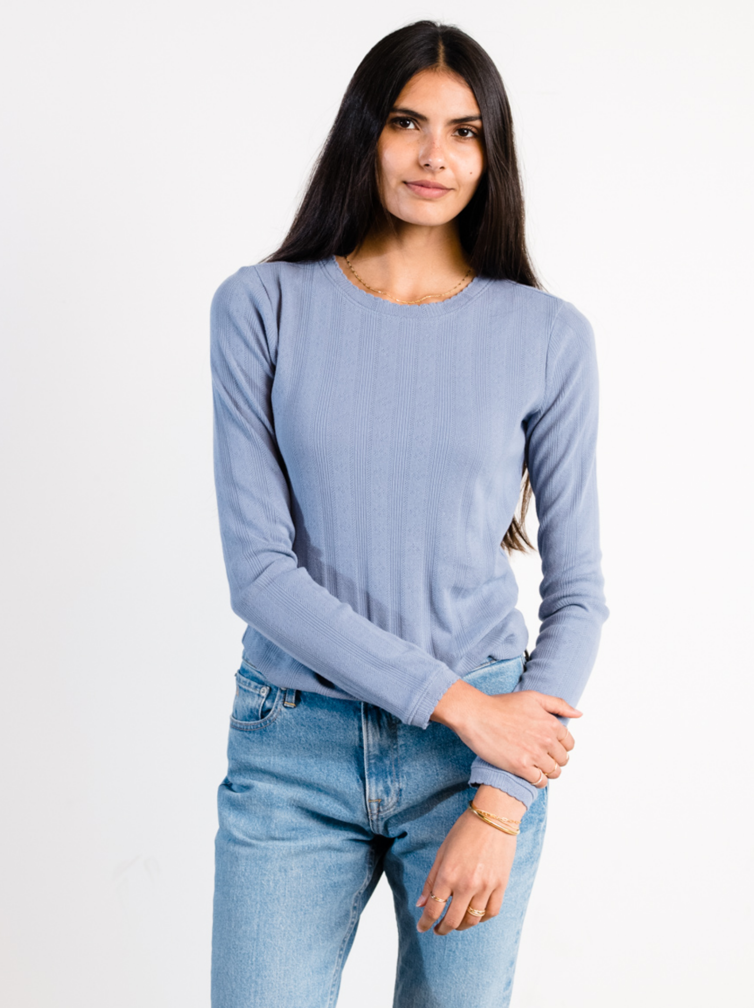 Harper Pointelle Knit Top