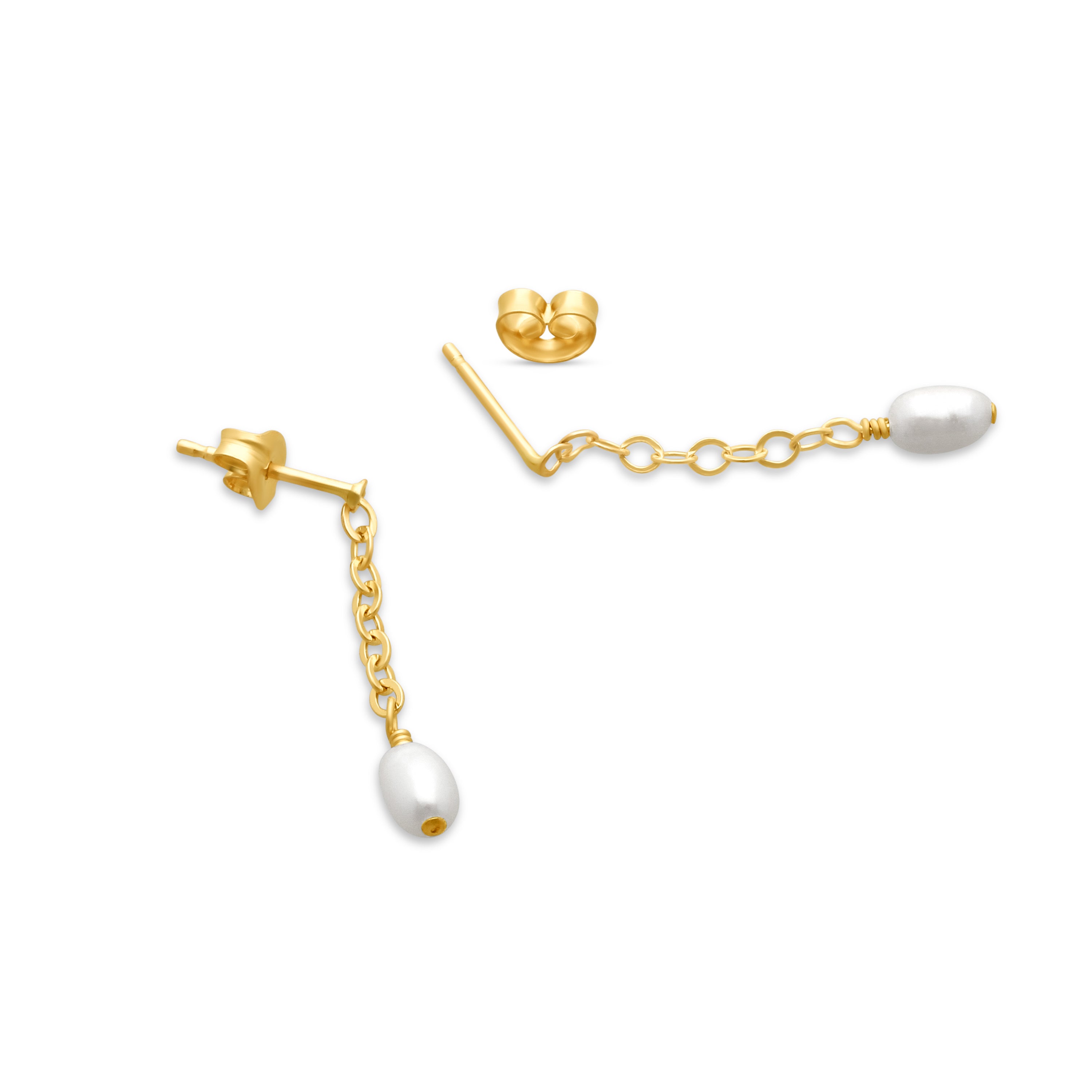 Lila Short Pearl Drop Earrings