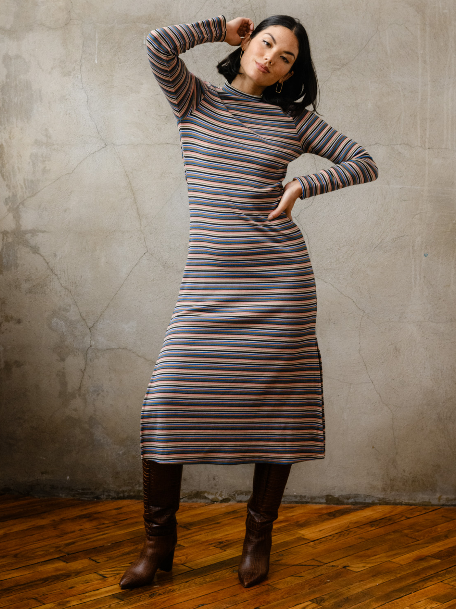 Lilith Rib-Knit Midi Dress