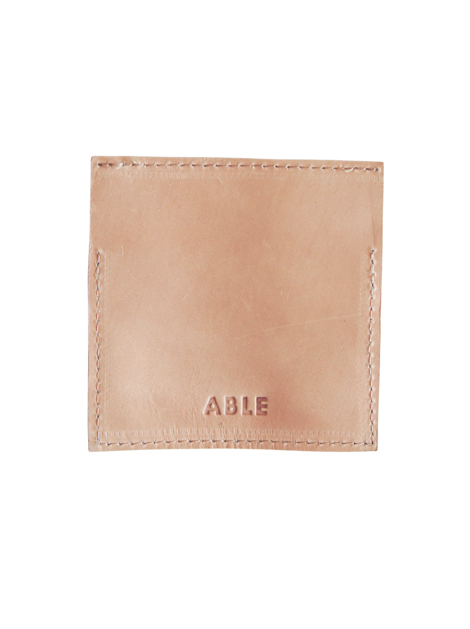 back of Lita Leather Envelope; with 'ABLE' branding on a white background