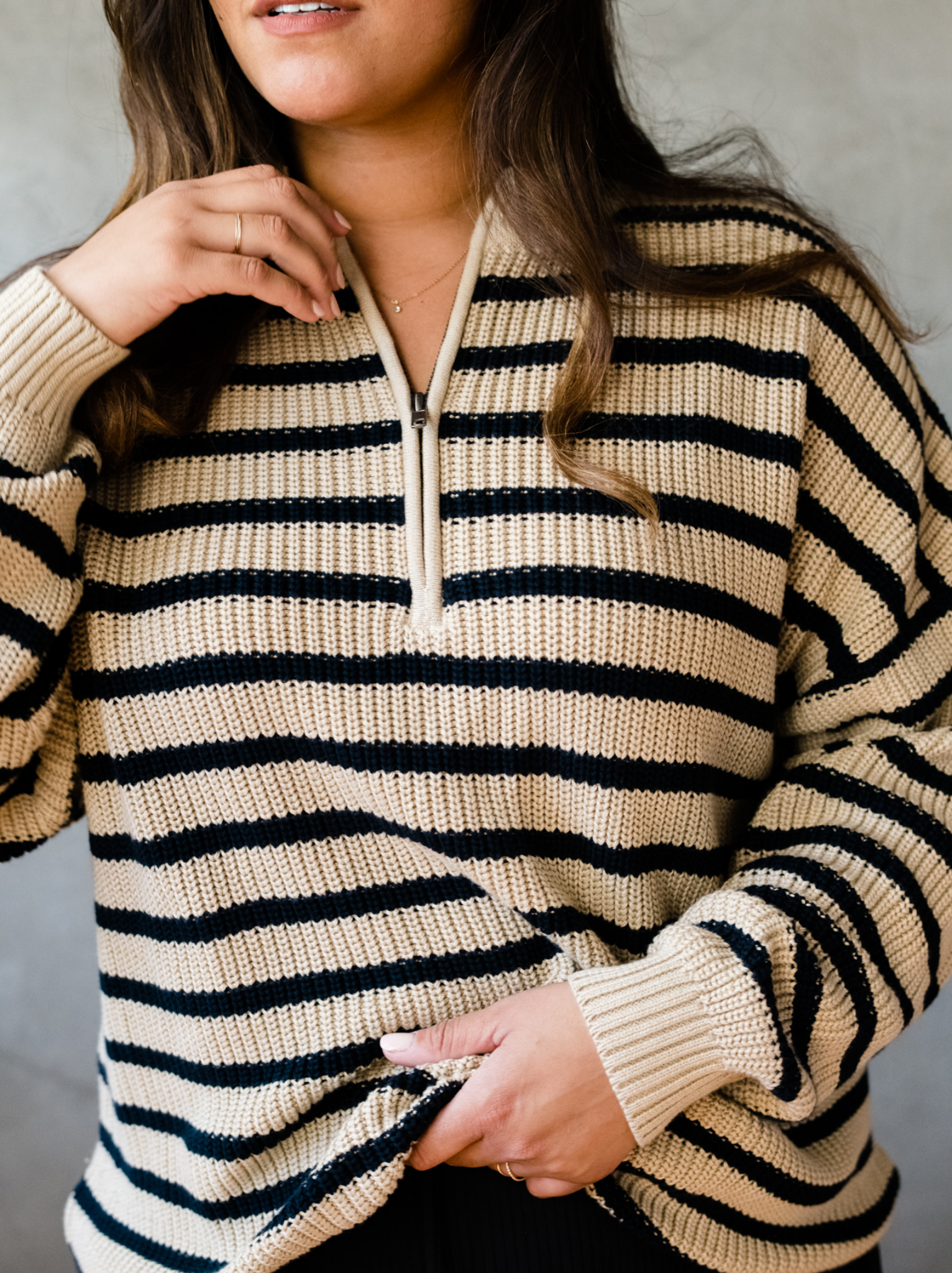 Pullover sweater discount half zip