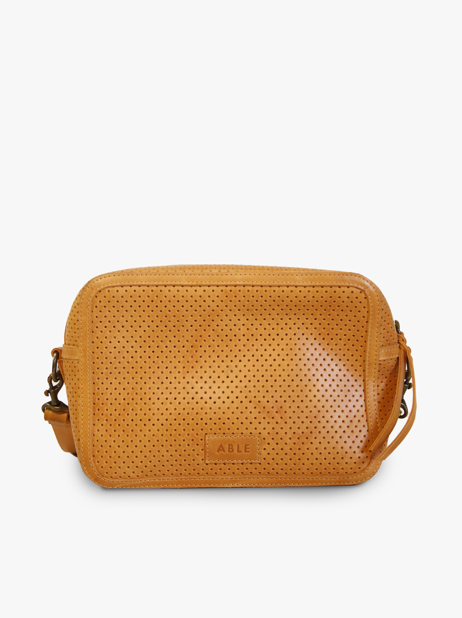 Medium Perforated Zipper Crossbody – ABLE Medium Perforated Zipper Crossbody – ABLE