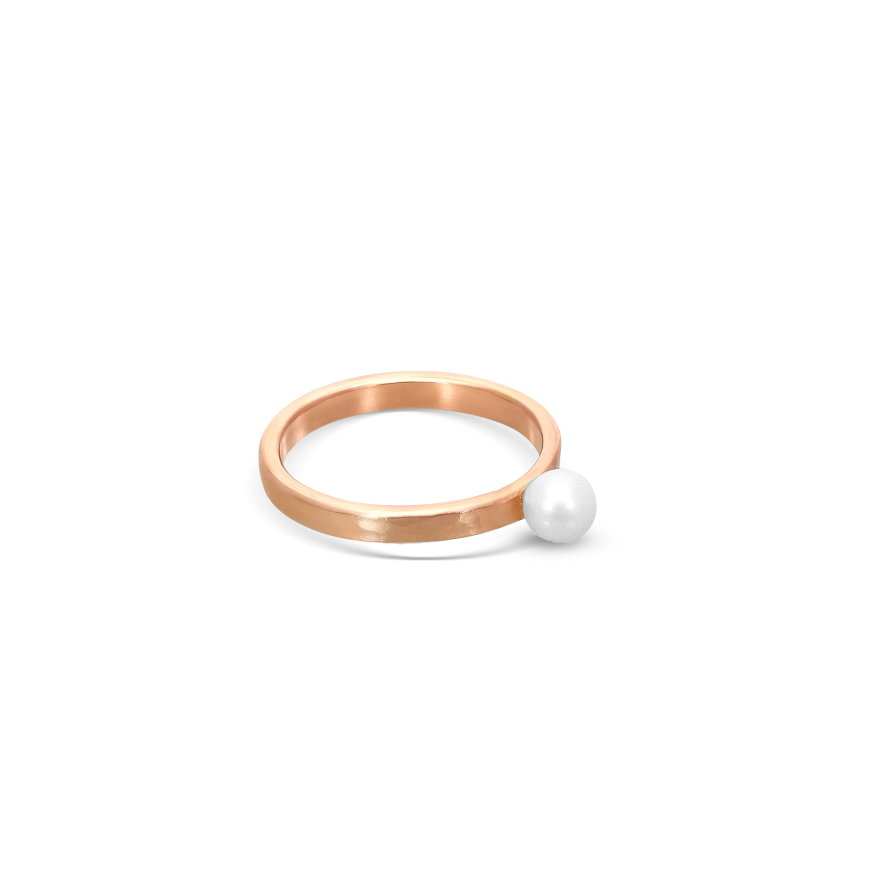 Pearl Hammered Ring