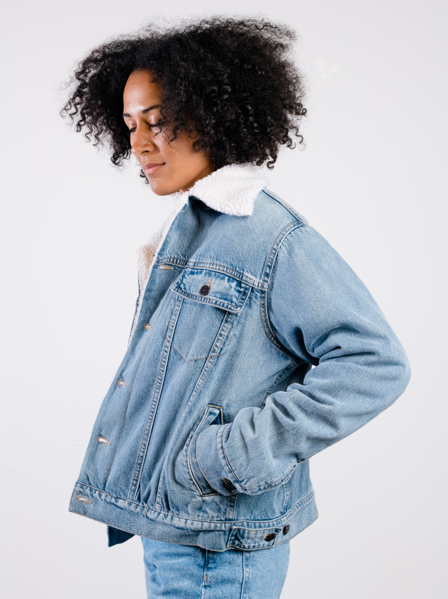 Shannon Sherpa Denim Jacket – ABLE - Main Image