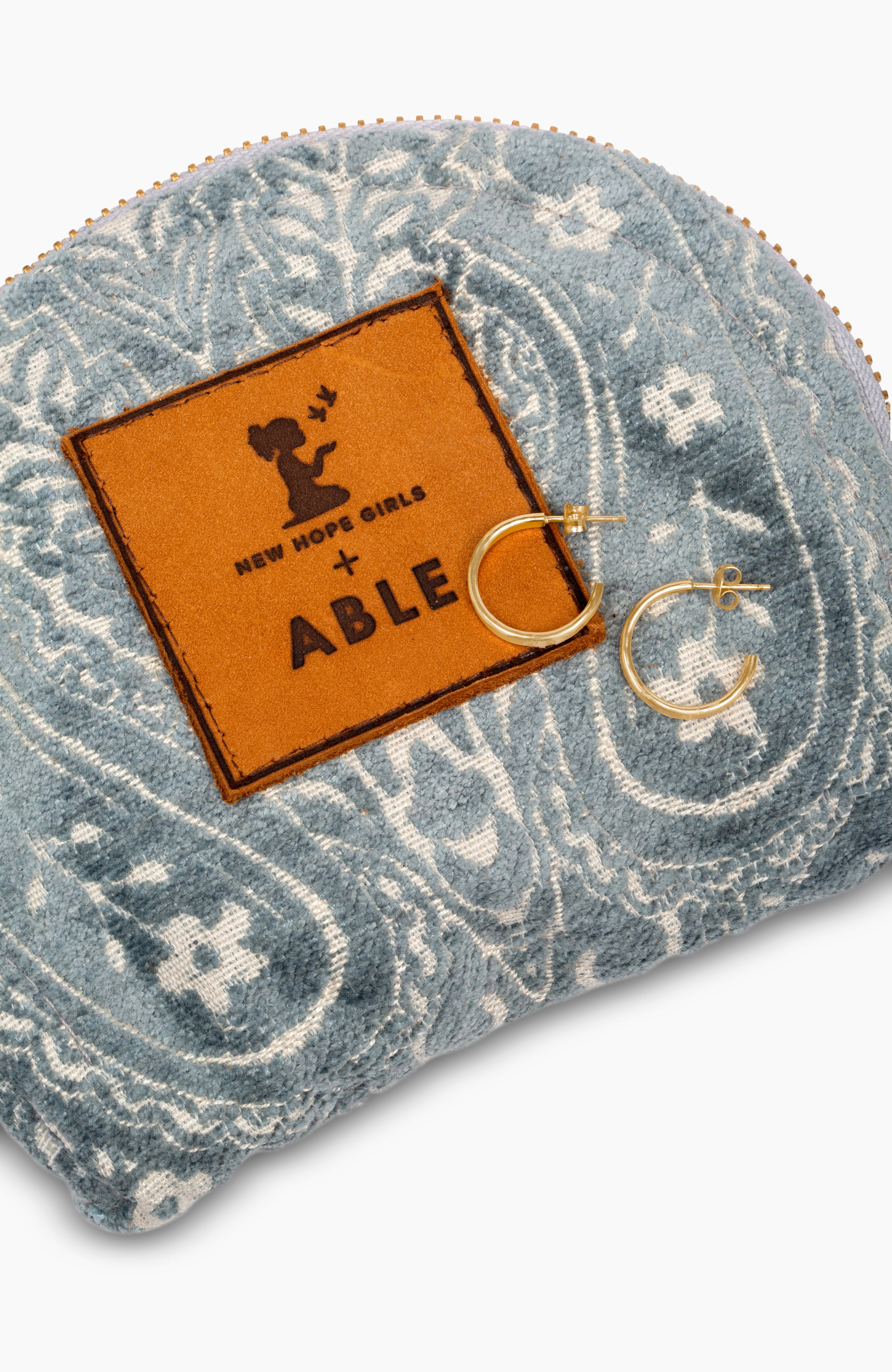 Mabel Hammered Hoops + Travel Case