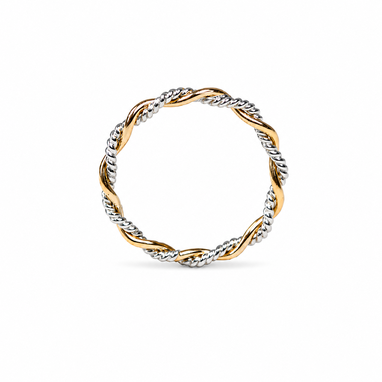 Kira Two-Tone Braided Twist Ring