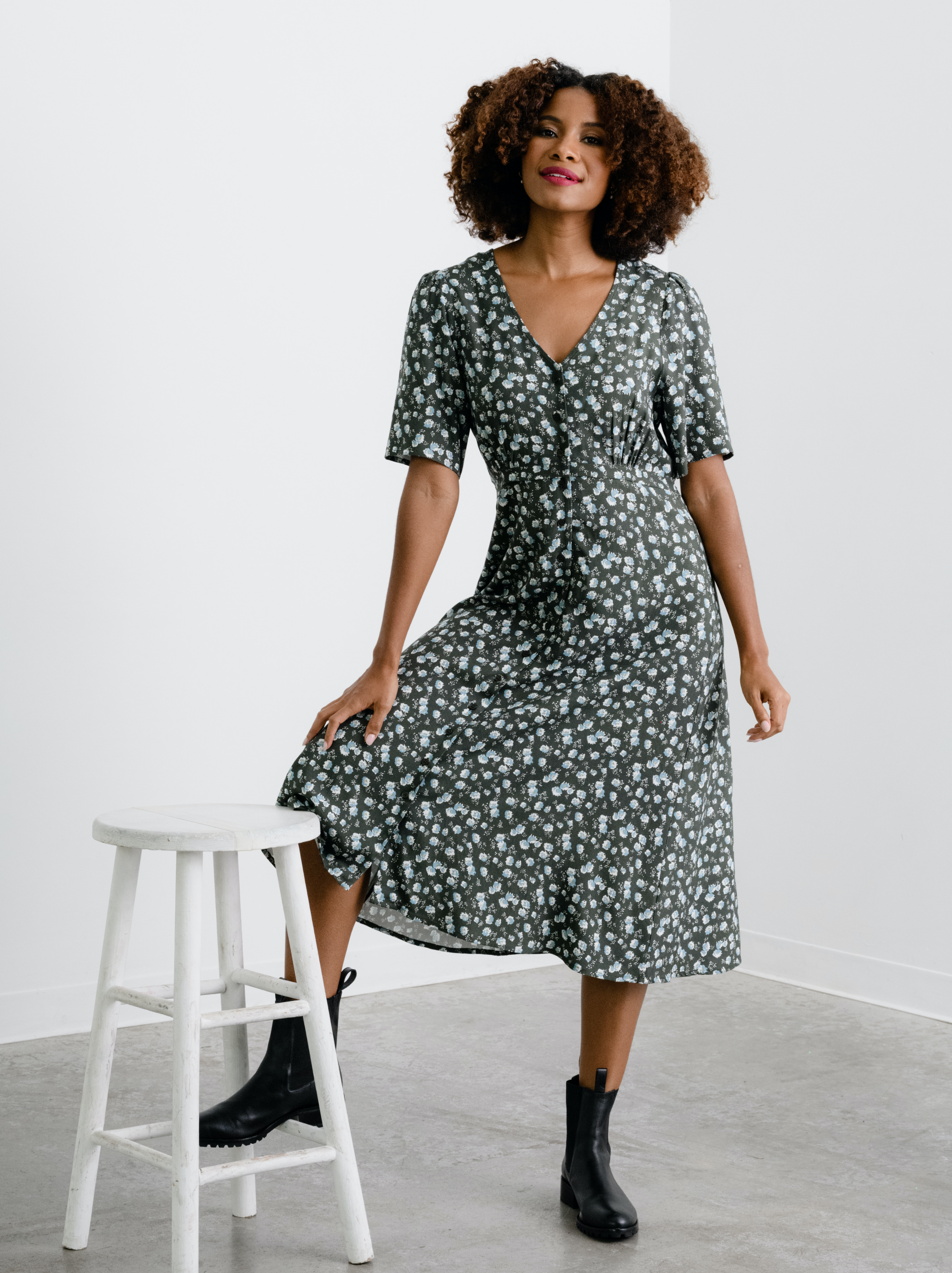 Amelia Button Front Dress ABLE Amelia Button Front Dress ABLE