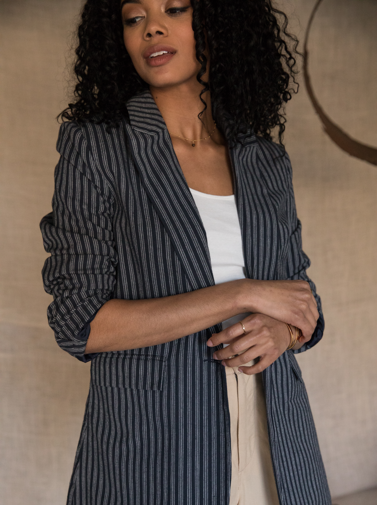 White clearance structured blazer