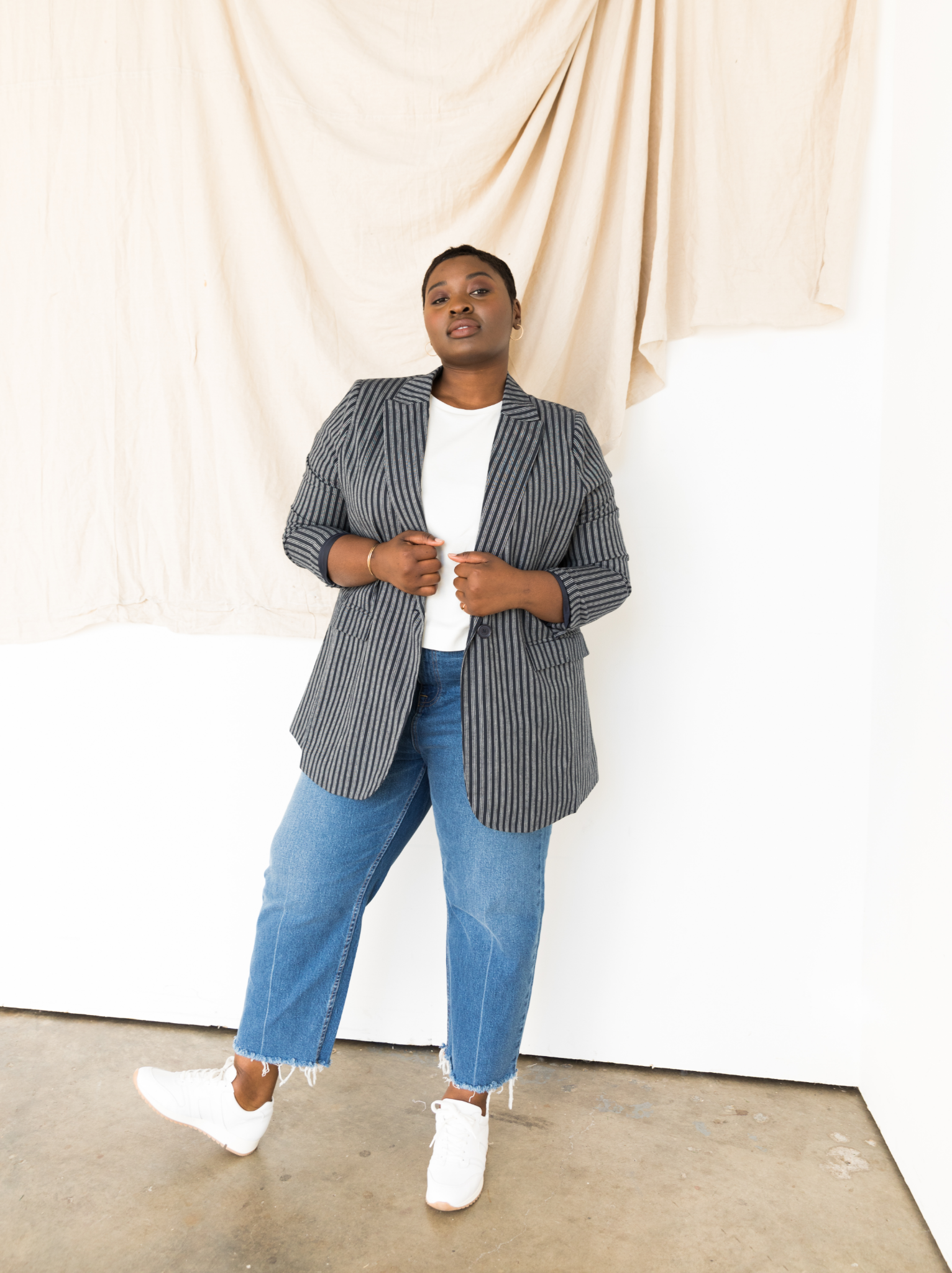 White hot sale structured blazer