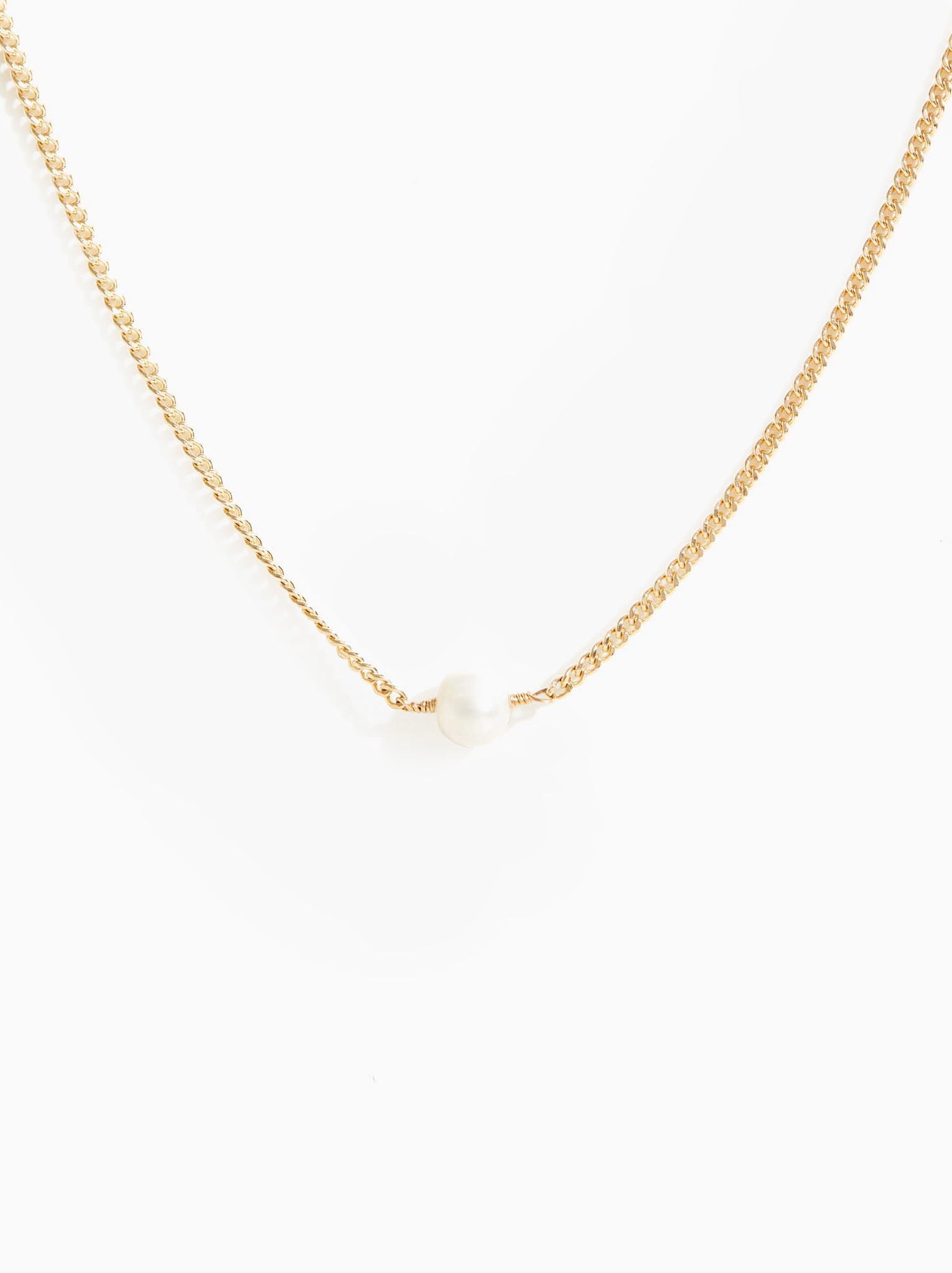 Pearl Curb Chain Necklace