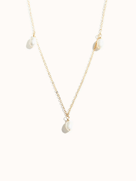 3 Drop Pearl Pendant with Chain