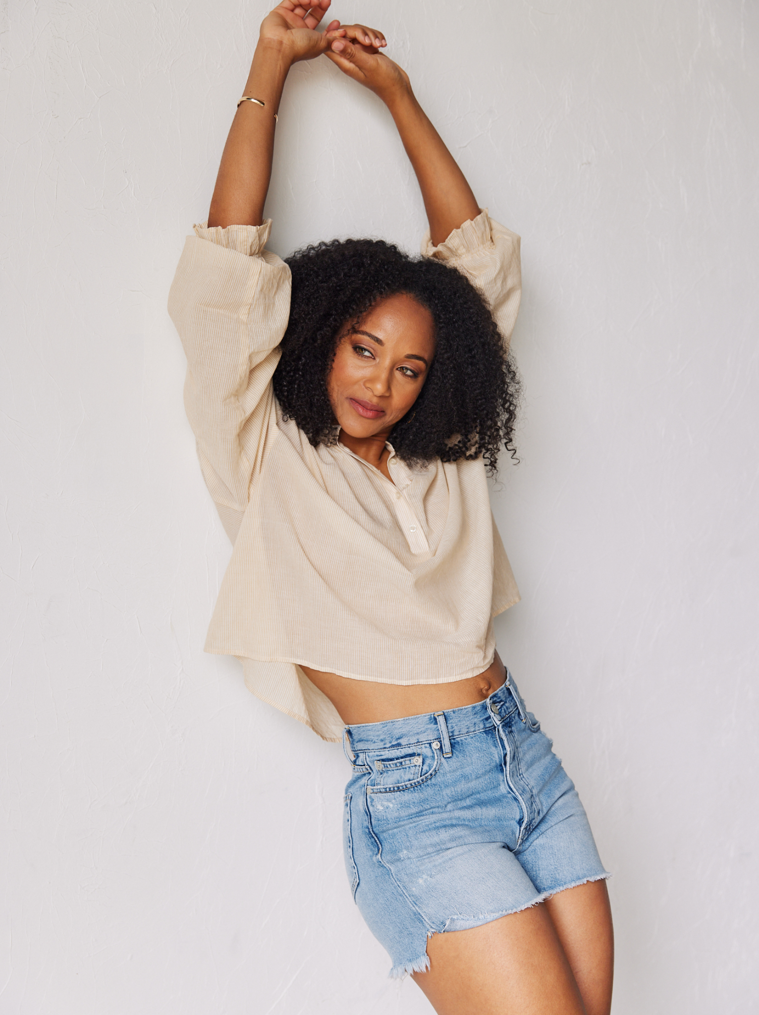 High waisted shorts denim top vintage